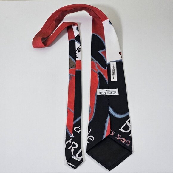 Ralph Marlin Tie Vintage Art To Wear Toulouse-Lautrec USA W3.75 L57.5  Boho - Picture 5 of 15